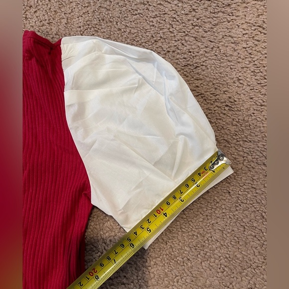 SHEIN Puff Sleeve Form Fitting Knitted Tee - Picture 7 of 9